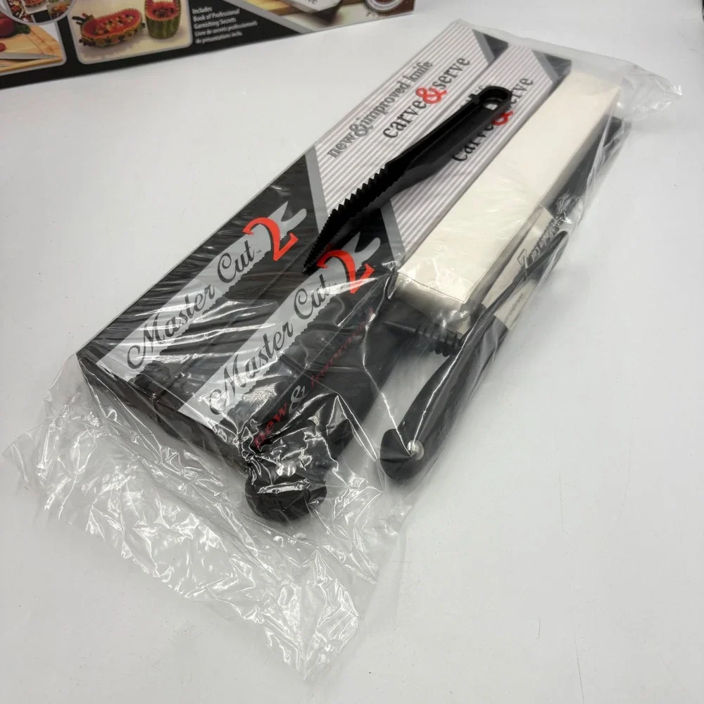 Master Cut 2 Knife Set Kitchen 9pc Black Surgical Stainless Steel Garnishing